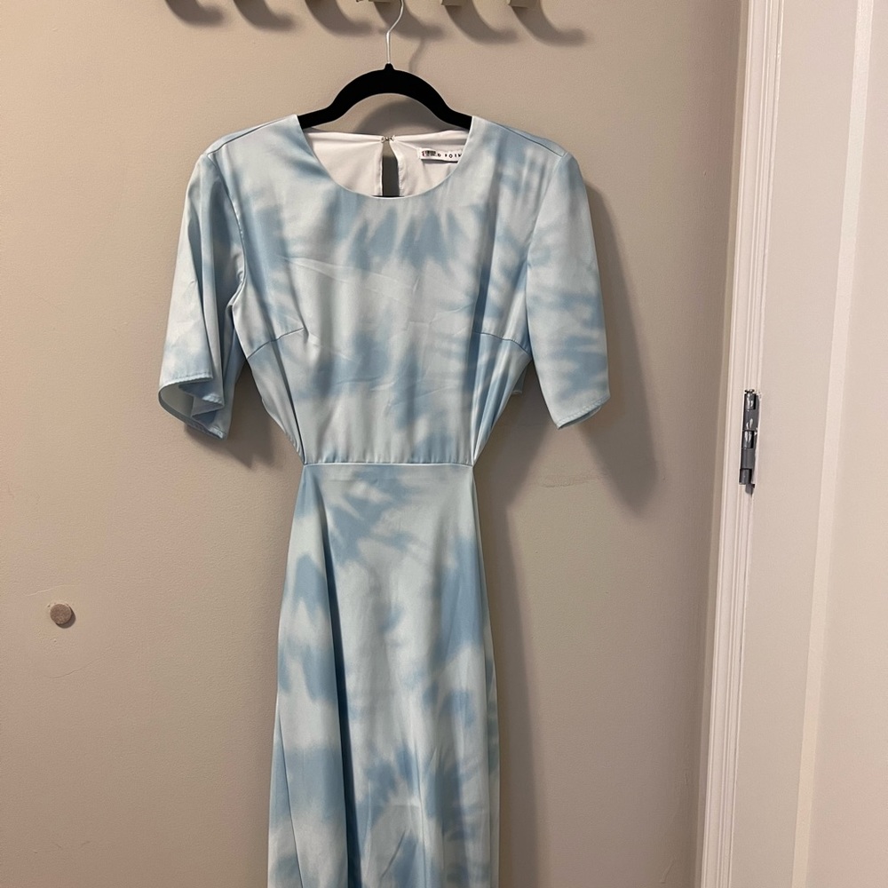 Third form - Tie dye midi silk dress with cut outs